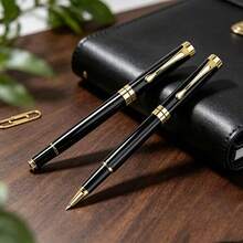 One Pen klassisk svart signaturpenna / minimalistisk neutral affärspenna / mjuk skrift / lämplig för kontorsbruk, möten, signaturer och studenter / elegant executive-penna - Penna - Visa 3