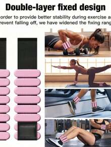 1/2pcs Adjustable Wearable Weighted Wristbands Fitness Set (Unisex), Suitable For Workout, Yoga, Walking, Running, Dancing, Pilates And Aerobic Exercise - Multicolor - View 2