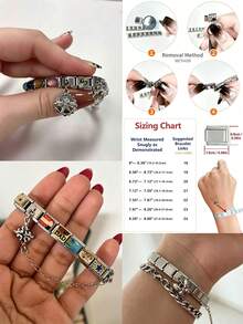 2pcs Silver Mixed Style Charm Pendants, DIY Jewelry Making Accessories, Replacement Charms For Watch Band & Bracelet - Multicolor - View 4