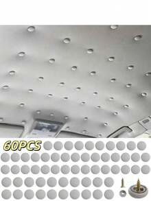30/60pcs Grey Car Headliner Repair Clips, Universal Car Roof Lining Fixing Buttons Screw Fasteners Pins, Used To Fix Sagging Or Detached Car Headliner Interior, Easy To Install Car Interior Repair Kit, Repair Supplies - A - View 1