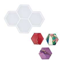 1 PC DIY Silicone Resin Mold Kit - Round & Irregular/Square/Hexagon Shapes For Phone Back Stickers, Badge Holders & Crafts - White - View 15