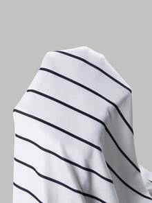 UREREM Women's Striped Colorblock Casual Elegant Party Ribbed Slit Beach Tank Dress Set, Knit Fabric 200g Slim Fit Summer 2-Piece Set - Black and White - View 12