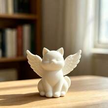 Cute Cat Shaped Desktop Decor Ornament, Creative Home Figurine, Suitable For Desktop And Home Display, Great Gift, Halloween Christmas Seasonal Home Decoration - White - View 1