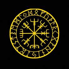 Viking Skyddande Run Vegvisir Kompass Amulett Röd Vinylklistermärken Bildekoration, Avtagbar Laptop Vinylklistermärken, Lämplig För Apple - 1PC - Visa 9