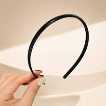 12pcs/Pack Black Simple Solid Color Hair Hoops, Basic Style, DIY Available, Suitable For Women Daily Use. Tiaras, Hairband, Hair Accessories - Black - View 6