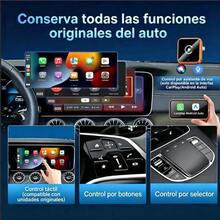Adaptador Inalámbrico 2 en 1 para CarPlay y Android Auto, Convertidor Wireless para Vehículos con Pantalla Compatible, Conexión Bluetooth para Auto - A - Ver 6
