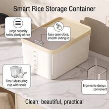 5/10KG Capacity Food Storage Container With Airtight Seal, Moisture & Pest Proof,  Measuring Cup, Suitable For Rice, Grains, Sugar, Flour, Pet Food Storage, Ideal For Kitchen, Home & Commercial Use - View 10