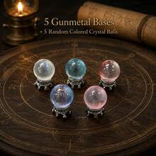 1:12 Miniature Starry Sky Crystal Ball Set, Silver Carved Base + Multi-Color Fillings Crystal Ball, Dollhouse Wizard Study/Bedroom Decor, Photography Scrapbooking DIY Prop - one-size - View 27
