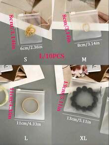 10pcs Self-Sealing EVA Zipper Bags - Jewelry Storage Bags, Suitable For Earrings, Rings And Accessories, Anti-Oxidation Reusable Sealed Packaging, Transparent Small Sealed Bags, Prevent Oxidation, Great Helper For Home And Travel - White - View 9
