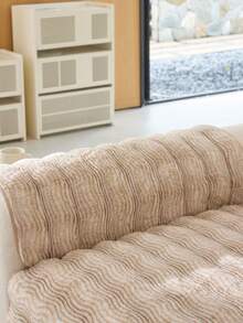 1pc Fuzzy Fur Sofa Throw Cover Anti-Slip Sofa Seat Cushion Cover For Living Room 4-Season Pet Stain Resistant Sofa Protector Cozy Autumn Winter Home Decor For L-Shaped / 1/2/3/4 Seater Sofas - White/Coffee - View 8