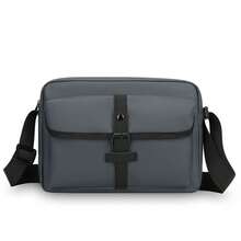 1pc New Men's One Shoulder Crossbody Bag, Minimalist Lightweight Messenger Casual Versatile Commuter Portable Small Square Bag - Multicolor - View 14