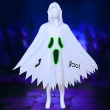 Halloween Costume, Glow-In-Night/Non-Glow-In-Night Adult Pumpkin Cape, Shawl, Pumpkin Hat Set, Cape, School Party Outfit - Multicolor - View 4