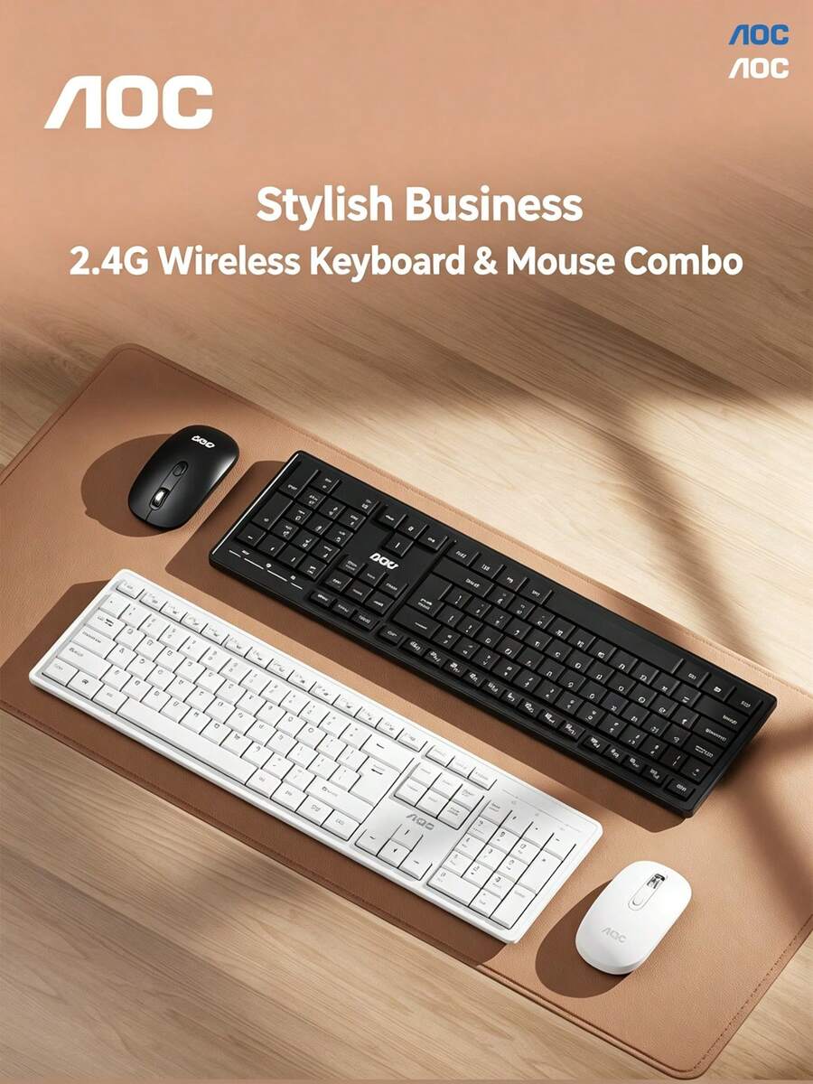 AOC KM200 Business Keyboard And Mouse Combo, Splash-Resistant Keyboard, Anti-Slip Mouse Grip, Compatible With Laptops And Desktops, High Performance And Value - View 1