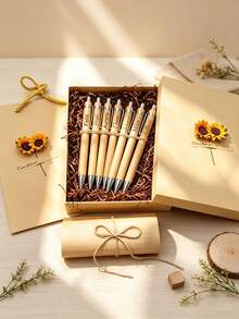 1 Set Floral Greeting Card & Personalized Pen Set, Ideal Christmas Gift For Colleagues And Friends To Express Gratitude - Sets - View 7