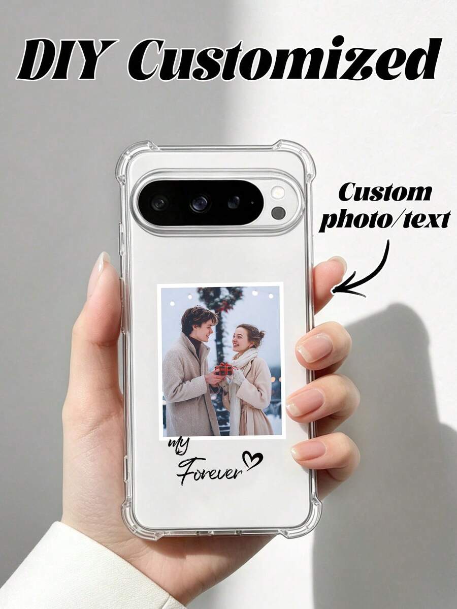 1件客製化照片手機殼，透明保護手機殼，適用於 Pixel 10a/Pixel 9 Pro/9 Pro XL/9A/Pixel 8 Pro/7 Pro XL/6A/11a/11 Pro 系列，情侶手機保護殼，10 Pro/10a/10 Pro XL Android 機型，S26 S25U S24 A55/A56，Apple 18 Pro Max 18 17 Pro Max 16 Plus，高級質感 15 PM 14 13 12 11，獨特，Honor 系列 X5C/600 Pro/400 Lite，送給男友的理想客製化禮物 - 無色 - 查看 1
