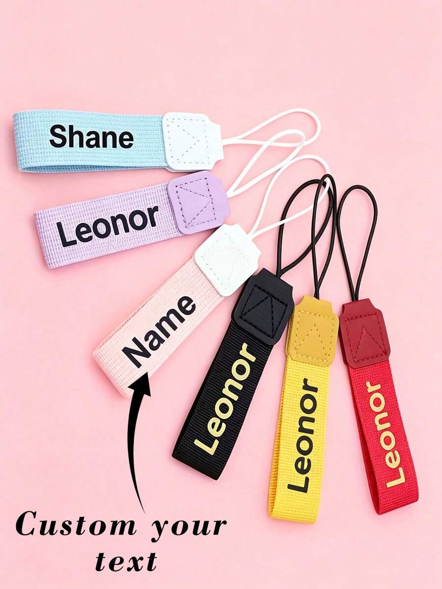 Personalized Candy-Colored Keychain, Customized Easy And Stylish Water Cup Lanyard, Customizable Name Content Bag Pendant, Coffee Cup Carrying Rope - Multicolor - View 1