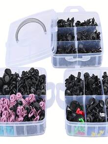 Set Klip Pengikat Plastik Mobil 725 buah, Klip Pengikat Trim Panel Pintu Fender Mobil, Kit Klip Pengikat Bumper Mobil, Termasuk 30 Ring, 10 Pengikat Kabel, Tuas Pengungkit 6 Inci dan Set Alat Pelepas Kuning 4 buah, Cocok untuk Perbaikan Mobil - 725 PCS - KOTAK - PERLENGKAPAN PERBAIKAN - View 9