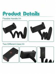Portable Stroller Handle Phone Holder, Flexible One-Hand Operation, 360° Adjustable Angle, Universal Fit For 3.5"-7.5" Phones, Suitable For Babies And Parents - Multicolor - View 2