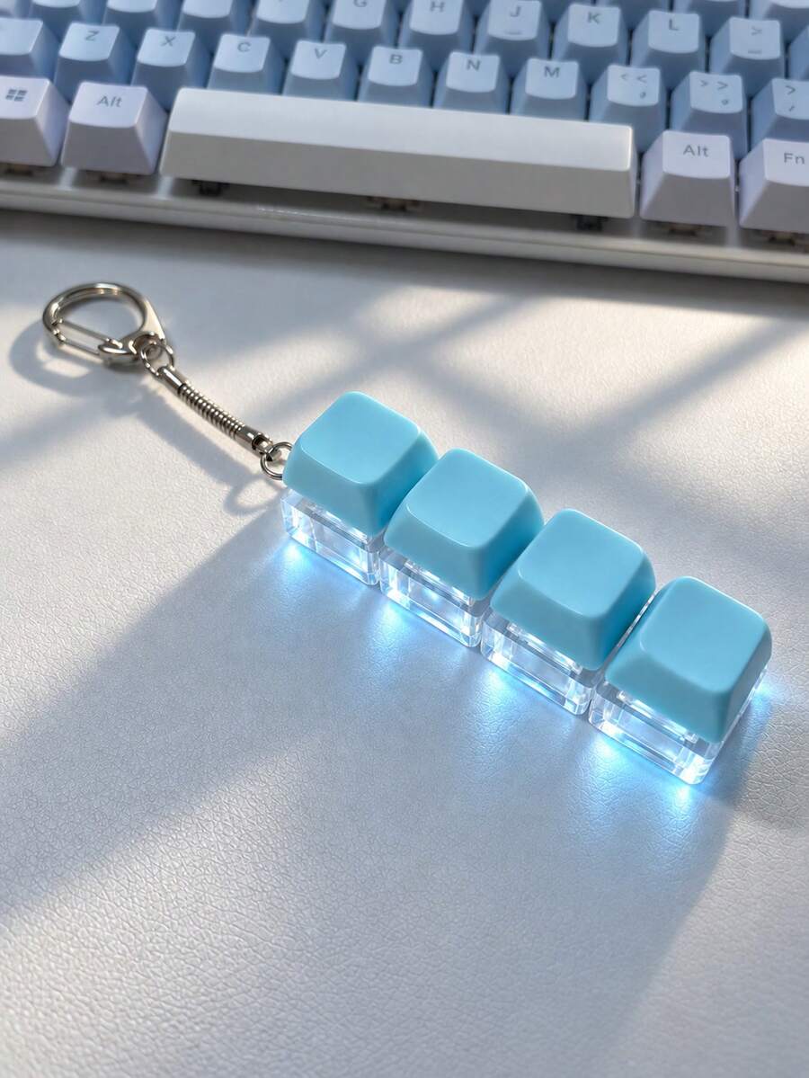 1pc Stress Relief Keyboard Keychain - A Colorful Fingertip Toy That Effectively Relieves Stress With Vibrant Macaron Colors. The Appearance, Color, And Design Are Very Attractive, Making It A Perfect Choice For Party Favors, Gifts, And Presents For Friends, Squishy, Squishes - Multicolor - View 1