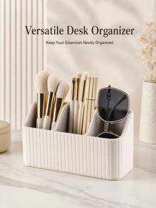 Kotak Penyimpanan Remote Control Kulit PU 3 Slot - Organizer & Tempat Remote Minimalis untuk Meja Rumah - Hitam - MultiWarna - View 6