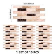 10pcs Self-Adhesive Tile Stickers Removable Waterproof Splash-Proof Wall Decals For Bathroom Kitchen Living Room Home Decor DIY Mural Stickers - 10 Pcs - View 15