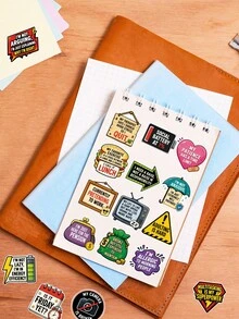 50Pcs Funny Work‑Life Sarcastic Decor Stickers, Assorted Snarky Adult Saying Decals, Amusing Decor Decals For Scrapbooking, Water Bottle, Laptop, Notebook & Daily Stationery Decor - Multicolor - View 4