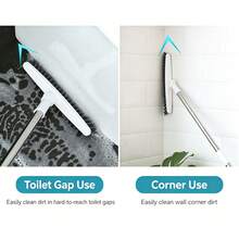 1pc Adjustable Long Handle Floor Brush - V-Shaped Brush Head, Suitable For Deep Cleaning Tile Gaps And Narrow Corners, Applicable For Commercial, Home And Outdoor Cleaning, Portable Design, Durable, Cleaning Supplies - One Size Fits All - View 2