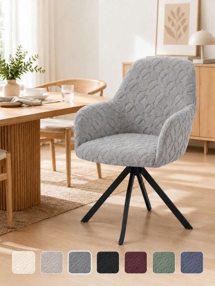 1pc Solid Color Nordic Style Armchair Cover, Home Decor Dining Chair Slipcover, All Season, Washable & Removable, Suitable For Kitchen, Wedding, Hotel - Multicolor - View 1