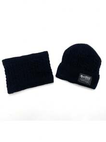 2pcs/Set Autumn/Winter Unisex Knitted Hat & Scarf Set, Solid Color Cable Knit Woolen Beanie & Neck Warmer, Warm Outdoor Set - A - View 16