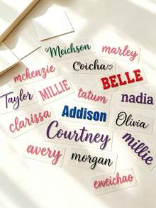 Personalized Name Decal, Custom Waterproof Name Sticker, Laptop Sticker,Tumbler Name Decal, Car Window - Multicolor - View 5