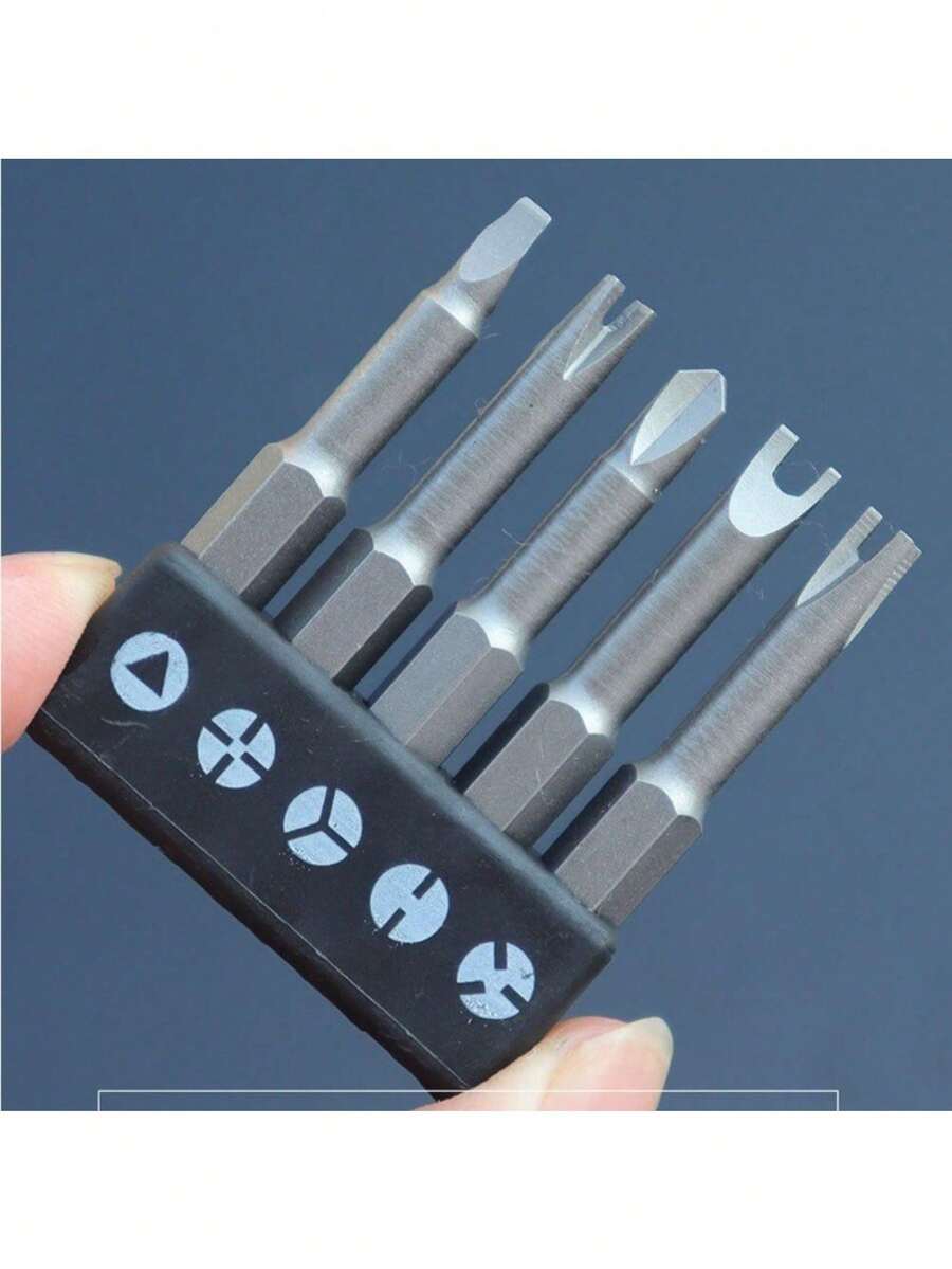 5pcs/Set Odd-Shaped Screwdriver Set, 50mm U-Shaped, Y-Shaped, Triangle, Hexagonal 3-In-1 Screwdriver Bits Tool