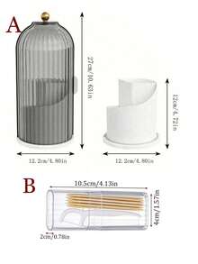 1pc Birdcage Rotating Dustproof Storage Organizer, 180° Sliding Door Storage Holder, Bathroom Toothbrush & Toothpaste Holder, Vanity Makeup Brush Lipstick Container, Ins Style Desktop Decor - Multicolor - View 10