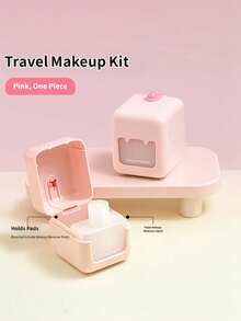 Portable Travel Makeup Remover Case, 2-In-1 Wash & Remove Makeup Set With Flip-Top Lid, Compact Plastic Storage Box For -The- Skincare Organization, Suitable For Travel & Business Trips - Multicolor - View 7