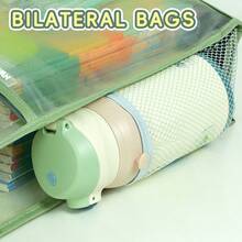 HUAJIE Student Clear Mesh Tutoring Hand Tote Bag Reinforced Handle With Side Mesh Pocket, Large Capacity For Books Papers Stationery, Exam‑Friendly School Carry Bag - Single Piece - View 5