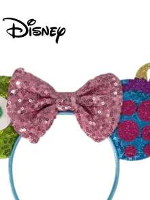 Disney 1pc Polka Dot Sequin Big Eye Cute Bow Headband, Party Costume Accessory, Suitable For Valentine's Day Gift, Holiday Party - 1pc(random color) - View 4