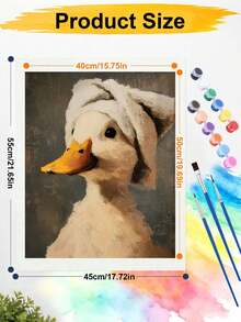 1 Set Of Digital Oil Painting Set, Suitable For Beginners, Abstract Duck-Adult Beginner Set, Birthday Gift, Anniversary Gift, Holiday Gift, Home Decoration. - A - View 7