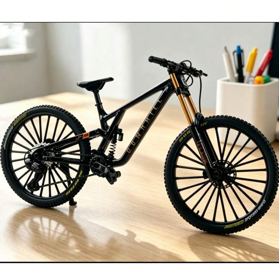 1:8 Scale Alloy Die-Cast Mountain Bike Mini Model, Full Suspension Version, Collectible Desktop Decor, Exclusive Gift For Bicycle Enthusiasts - Multicolor - View 1