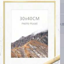 1 st rektangulär fotoram i guld och silver, 30x40 cm, modern minimalistisk stil, väggmonterad eller för bordsplacering, heminredning, familjefoton, bröllop, kontorsskrivbord, present, vertikal eller horisontell - flerfärgad - Visa 2