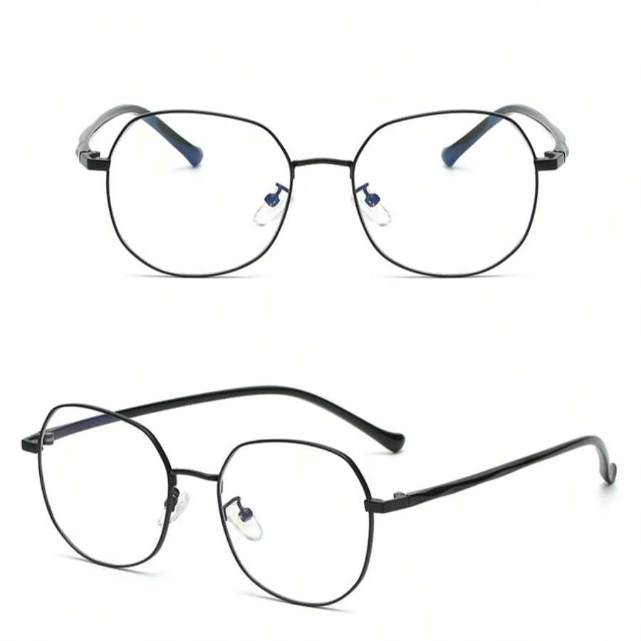 Geometric Metal Round Glasses For Women Men, Retro Oversized Eyeglass ...
