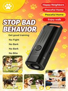 Mini Ultrasonic Dog Repeller, Handheld Anti-Barking Device With LED Light, Rechargeable Dog Bark Deterrent, Strong Ultrasonic Dog Training Tool, Portable Indoor/Outdoor Pet Training Accessory, Anti-Biting Dog Training Product - Multicolor - View 6