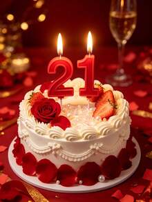 7cm Red Raised Big Number 0-9 Birthday Party Anniversary Cake Decorative Candles - View 5