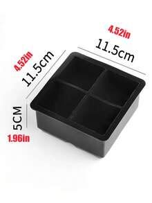 1pc Large Silicone Ice Tray With Removable Lid - 4/6/8 Cavity Design, Easy Release, Apartment Kitchen Essential, Food Design. Refrigerator Ice Box - Black - View 12