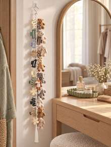 Hanging Hair Clip Storage Chain With 20 Metal Rings, Space-Saving Hair Accessory Organizer For Bedroom, Bathroom, Dorm, Suitable For Women And Teens, Halloween And Christmas Gift - Multicolor - View 5
