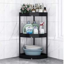 1pc Rust-Proof Triangle Bathroom Shelf, 2/3 Tier Bathroom Storage Rack, Shampoo Organizer, Bathroom Shelf, Kitchen Storage Rack, With Hooks For Hanging Bath Balls, Ding Shelf, Bathroom Accessories, Bathroom Storage, Bathroom Supplies - Black - View 12