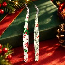 2026 NEW Christmas Design Lash Tweezers Volume Tweezers Private Label Strong Hold Smooth Serrated Eyelash Tweezers Strong Hold Precision Tweezers - Multicolor - View 2