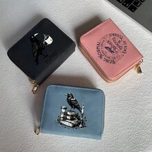 Crow Print Card Holder Lightweight Fashionable Wallet Suitable For Daily Use For Women Double Zipper Mini Wallet Purse Wallet Card Wallet - Multicolor - View 4