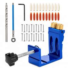 Pocket Hole Jig Kit 3-In-1 Metal Dowel Jig 15° Drilling Guide For Wood DIY - A - View 2