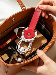 1/5/10 cái kẹp giữ dây cáp hình trái tim màu ngẫu nhiên (2.75*1.37 inch), dụng cụ quấn dây tai nghe, kẹp giữ dây cáp bằng da PU, hộp đựng dây cáp dữ liệu tự dính, túi đựng dây cáp dữ liệu, đồ dùng du lịch thiết yếu - A - Xem 10