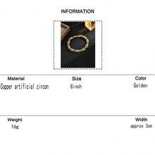 KMT 1pc Copper Inlaid Artificial Zirconia Creative Round Ring Infinity Symbol Women's Bracelet, Exquisite Design With Luxury Texture, Adds Elegance And Sophistication To Your Outfit - Infinity Symbol - View 11