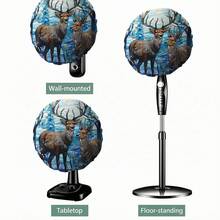 1pc Fan Dust Cover, Christmas Printed Polyester Fan Protective Cover, All-Season Dust Cover, Compatible With Floor-Standing & Wall-Mounted Industrial/Commercial/Residential Fans, Dustproof, Debrisproof, Easy Installation, Easy To Carry - Full Coverage - View 6